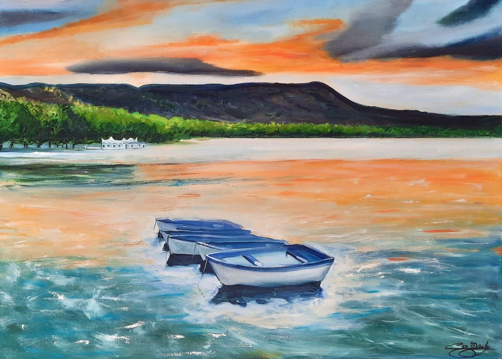 Coucher de soleil sur le lac